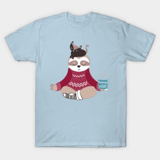 Hygge sloth doing yoga T-Shirt